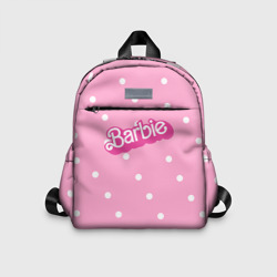 Детский рюкзак 3D Барби - белый горошек на розовом