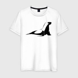 Морской котик трафарет – Мужская футболка хлопок с принтом купить со скидкой в -20%