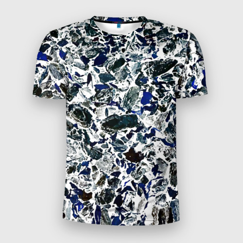 Мужская футболка 3D Slim Абстракция ледяные вершины, цвет 3D печать