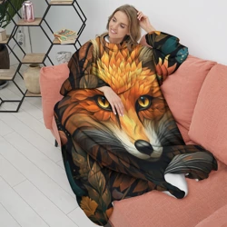 Плед с рукавами Лис в стиле фолк-арт - фото 2