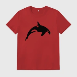 Мужская футболка хлопок Трафарет косатка ныряет