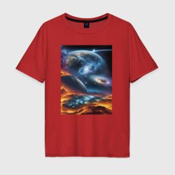 Мужская футболка хлопок Oversize Космические миры