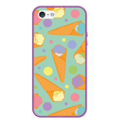 Чехол для iPhone 5/5S матовый разноцветные шарики мороженого