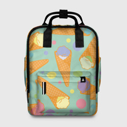 Женский рюкзак 3D разноцветные шарики мороженого