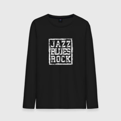 Мужской лонгслив хлопок Jazz rock blues in black white