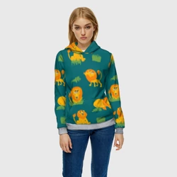 Женская толстовка 3D Мультяшные львы в саванне - фото 2