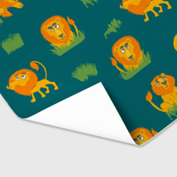 Бумага для упаковки 3D Мультяшные львы в саванне - фото 2
