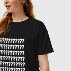 Женская футболка хлопок Oversize Бесконечные вопросы - фото 2