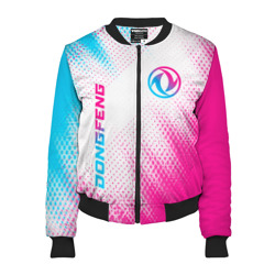 Женский бомбер 3D Dongfeng neon gradient style: надпись, символ