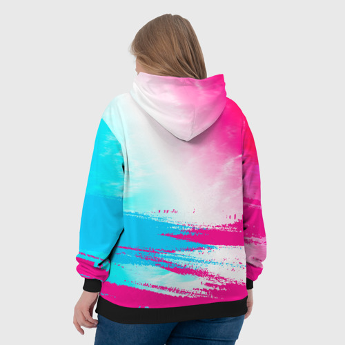 Женская толстовка 3D Chery neon gradient style: символ сверху, цвет 3D печать - фото 7