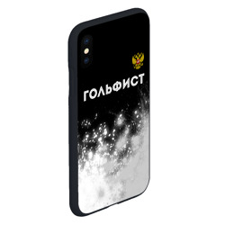 Чехол для iPhone XS Max матовый Гольфист из России и герб РФ: символ сверху - фото 2