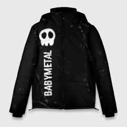 Мужская зимняя куртка 3D Babymetal glitch на темном фоне: по-вертикали