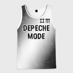 Мужская майка 3D Depeche Mode glitch на светлом фоне: символ сверху