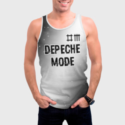 Мужская майка 3D Depeche Mode glitch на светлом фоне: символ сверху - фото 2