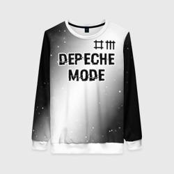 Женский свитшот 3D Depeche Mode glitch на светлом фоне: символ сверху