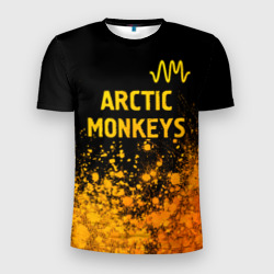 Мужская футболка 3D Slim Arctic Monkeys - gold gradient: символ сверху