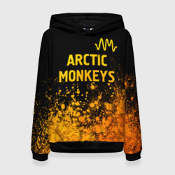 Женская толстовка 3D Arctic Monkeys - gold gradient: символ сверху