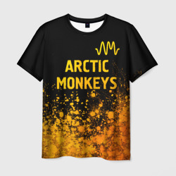 Мужская футболка 3D Arctic Monkeys - gold gradient: символ сверху