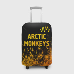 Чехол для чемодана 3D Arctic Monkeys - gold gradient: символ сверху