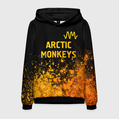 Мужская толстовка 3D Arctic Monkeys - gold gradient: символ сверху, цвет черный