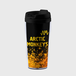 Термокружка-непроливайка Arctic Monkeys - gold gradient: символ сверху