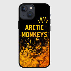 Чехол для iPhone 13 mini Arctic Monkeys - gold gradient: символ сверху