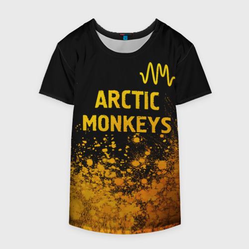 Накидка на куртку 3D Arctic Monkeys - gold gradient: символ сверху, цвет 3D печать - фото 4