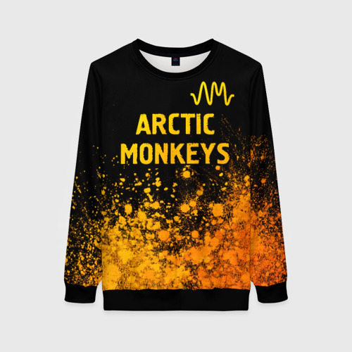 Женский свитшот 3D Arctic Monkeys - gold gradient: символ сверху, цвет 3D печать