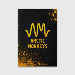 Обложка для паспорта матовая кожа Arctic Monkeys - gold gradient