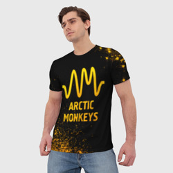 Мужская футболка 3D Arctic Monkeys - gold gradient - фото 2