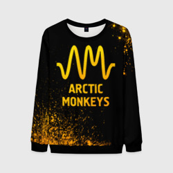Мужской свитшот 3D Arctic Monkeys - gold gradient