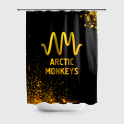 Штора 3D для ванной Arctic Monkeys - gold gradient