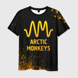 Мужская футболка 3D Arctic Monkeys - gold gradient