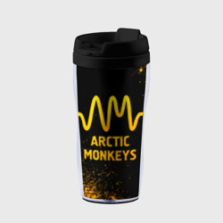 Термокружка-непроливайка Arctic Monkeys - gold gradient
