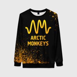 Женский свитшот 3D Arctic Monkeys - gold gradient