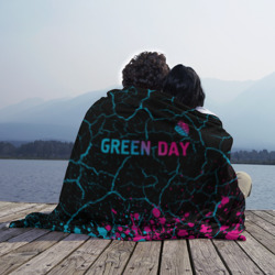 Плед 3D Green Day - neon gradient: символ сверху - фото 2