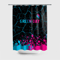 Штора 3D для ванной Green Day - neon gradient: символ сверху