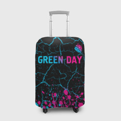 Чехол для чемодана 3D Green Day - neon gradient: символ сверху