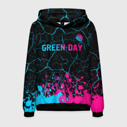 Мужская толстовка 3D Green Day - neon gradient: символ сверху