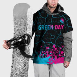 Накидка на куртку 3D Green Day - neon gradient: символ сверху