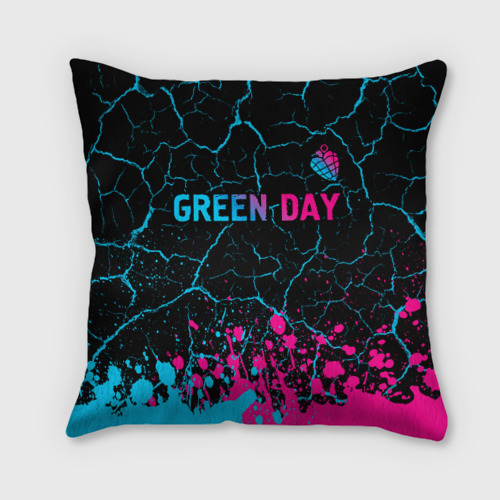 Подушка 3D Green Day - neon gradient: символ сверху