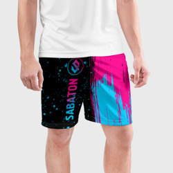 Мужские шорты спортивные Sabaton - neon gradient: по-вертикали - фото 2