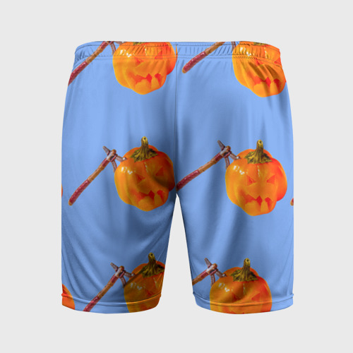 Мужские шорты спортивные Тыква с топором-Хэллоуин, цвет 3D печать - фото 2