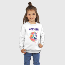 Детский свитшот хлопок Ксения - разноцветный единорог - фото 2