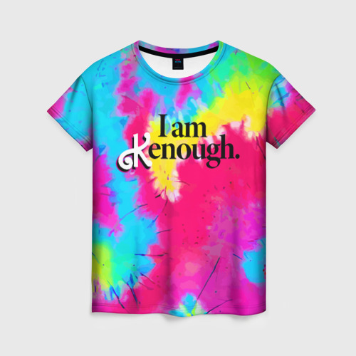 Женская футболка 3D с принтом I am kenough - meme, вид спереди #2