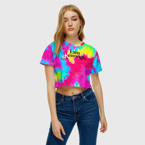 Женская футболка Crop-top 3D I am kenough - meme, цвет 3D печать - фото 3