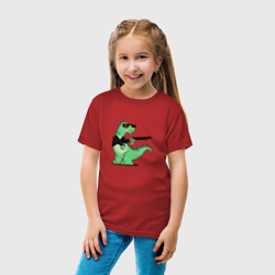 Детская футболка хлопок Киборг тираннозавр динозавронатор - фото 2