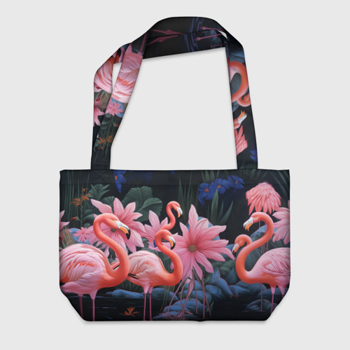 Пляжная сумка 3D Сюрреалистичная композиция с фламинго - фото 2