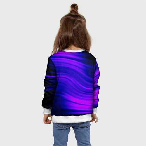 Детский свитшот 3D Волнистый абстрактный узор в синих и малиновых тонах, цвет 3D печать - фото 8