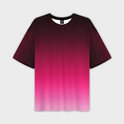 Мужская футболка oversize 3D Розово-малиновый градиент
